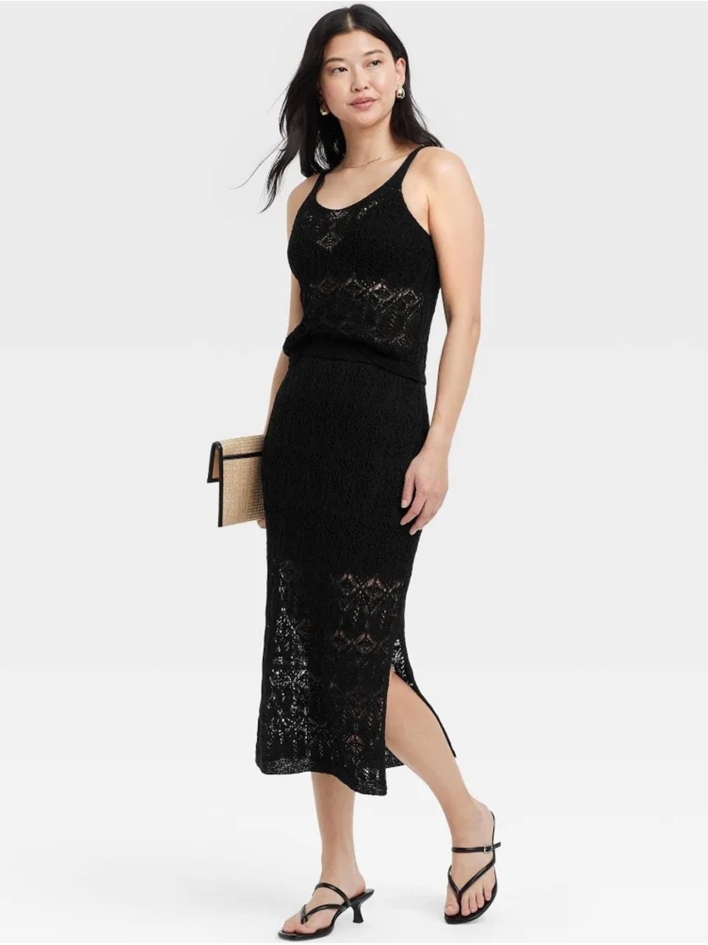 Women's Knit-Style Midi Sweater Skirt - A New Day